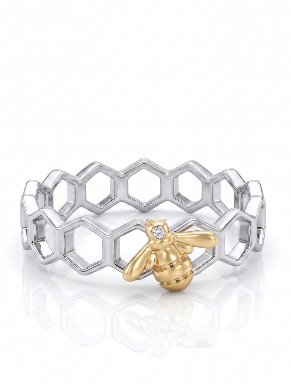 Honey Bee Hexagon Honeycomb ring, Charmed Aroma Bee My Honey Collection